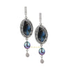Nermin dark grey freshwater pearl and labradorite earrings - The Jewelry Palette