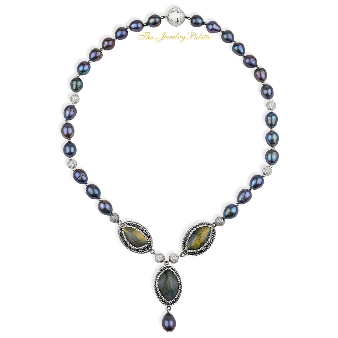 Freshwater pearl hotsell and labradorite necklace