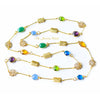 Penelope multicolor gemstone with gold filigree necklace - The Jewelry Palette