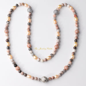 Pink jasper beads and pearl tasbeeh (rosary) - The Jewelry Palette