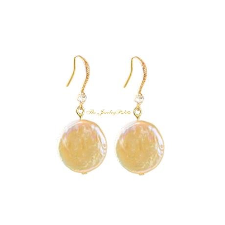 Sienna ivory coin pearl drop earrings - The Jewelry Palette