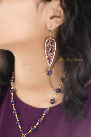 Simra amethyst necklace and earrings - The Jewelry Palette