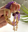 Simra luxe amethyst and white pearl multitiered bracelet - The Jewelry Palette
