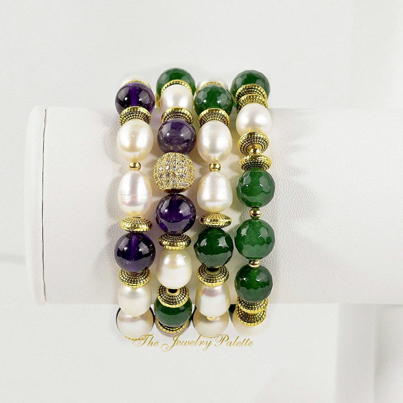 Freshwater Pearl Beaded Bracelets For Women Stretch Bracelet 100%  Fashionable, Elastic, Irregular, 8 12mm, White/Pink From Charm_girls, $1.66  | DHgate.Com