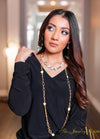 Valerie trendy metal link and pearls chain necklace - The Jewelry Palette