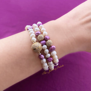 White and purple pearls tasbeeh (rosary) - The Jewelry Palette