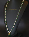 White pearl and emerald tasbeeh (rosary) with gold tassel - The Jewelry Palette