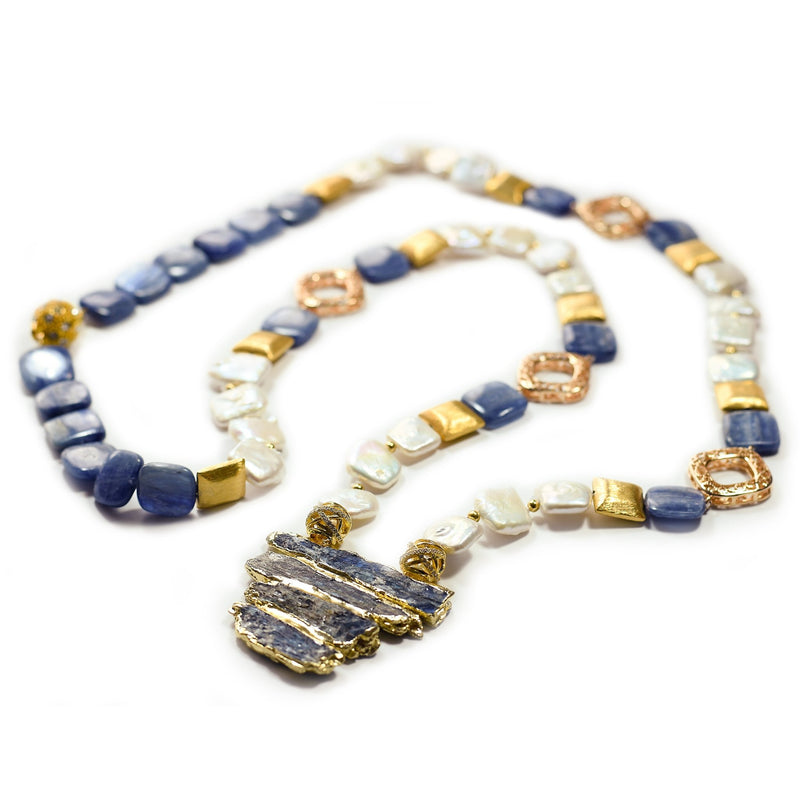 Deep Blue, Gemstone Statement Earrings, Copper Wire Wrap | Elksong