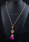 Zoe pearl chain necklaces with druzy and raw stone pendants - The Jewelry Palette